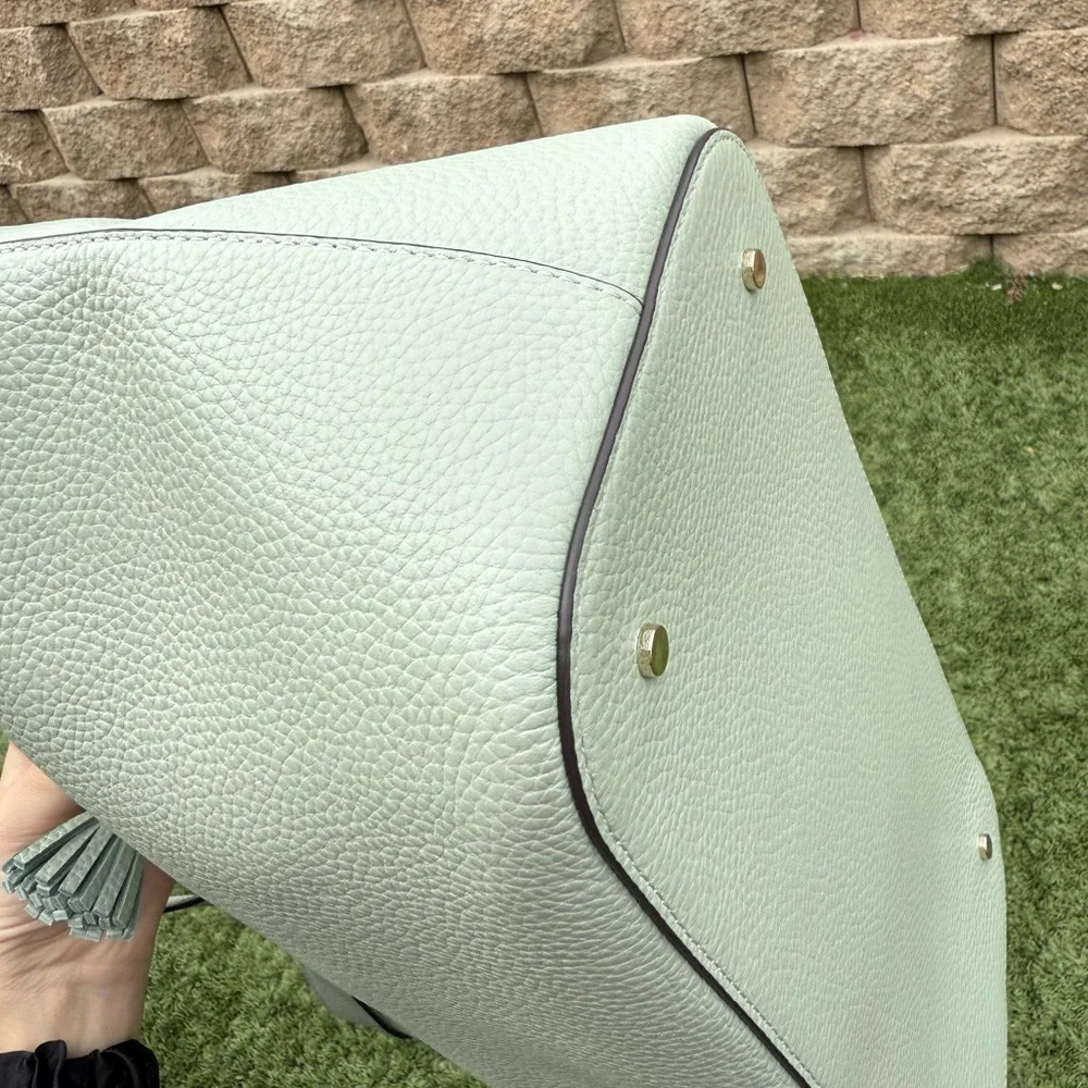 Kate Spade medium mint pebbled leather zip tote NWT - Picture 8 of 15